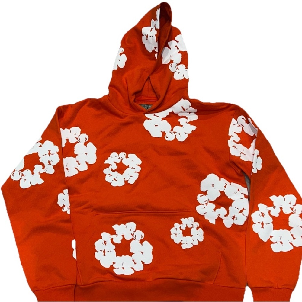 New Denim Tears The Cotton Wreath Sweatshirt Orange Medium FW23 BRAND Authentic